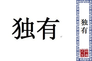 独有的意思、造句、近义词