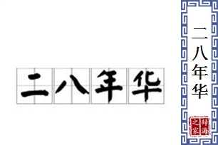 二八年华的意思、造句、反义词