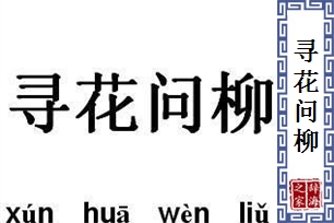 寻花问柳的意思、造句、近义词