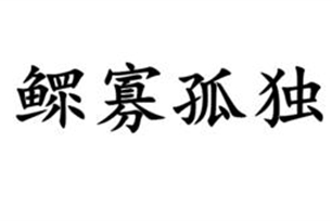 鳏寡孤独的意思、造句、近义词