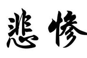 悲惨的意思、造句、反义词