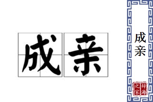 成亲的意思、造句、近义词