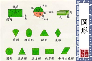 圆形的意思、造句、反义词