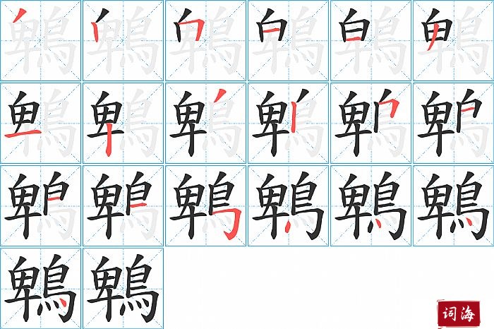 鵯字怎么写图解