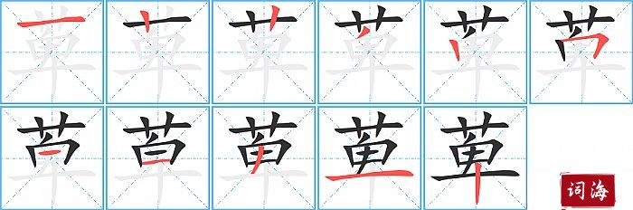 萆字怎么写图解