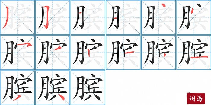 膑字怎么写图解