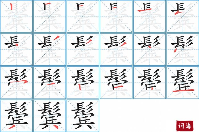 鬓字怎么写图解