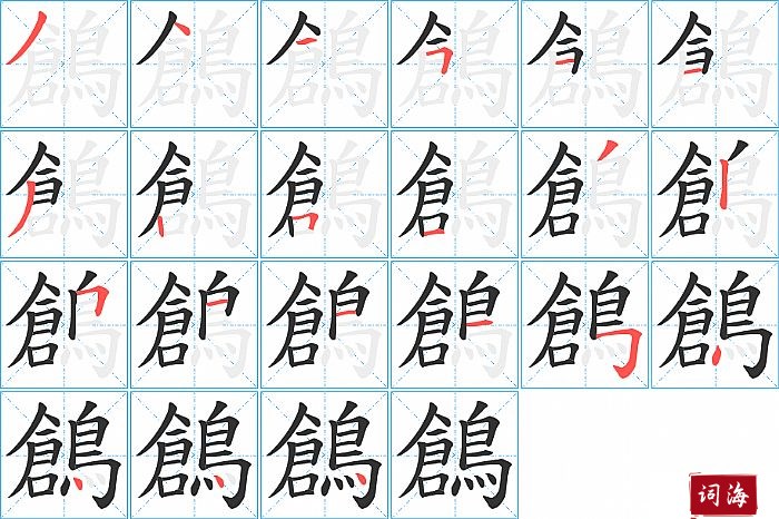 鶬字怎么写图解