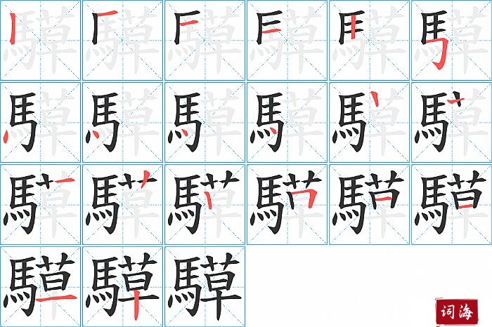 騲字怎么写图解