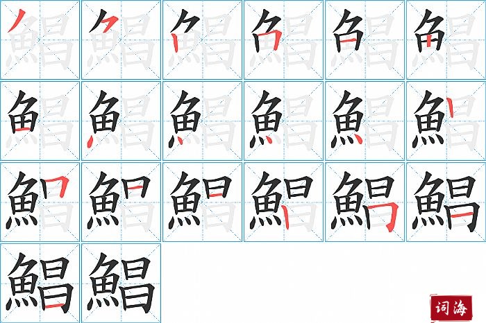 鯧字怎么写图解