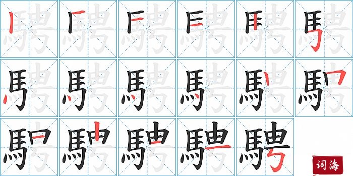 騁字怎么写图解