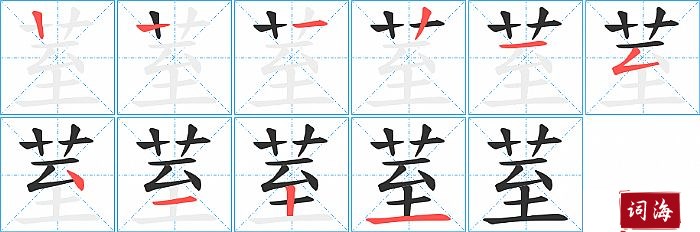 荎字怎么写图解