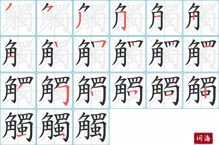 觸字怎么写图解