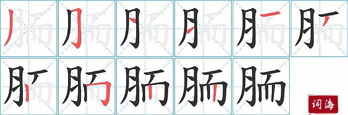 胹字怎么写图解