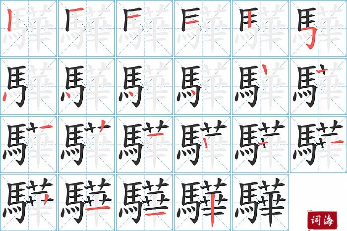 驊字怎么写图解