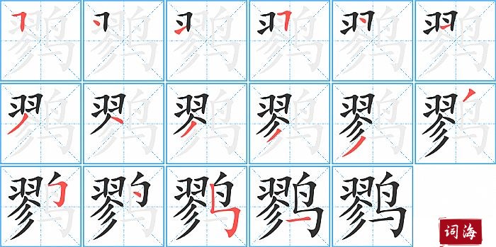 鹨字怎么写图解