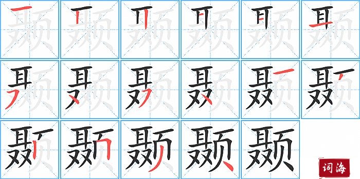 颞字怎么写图解