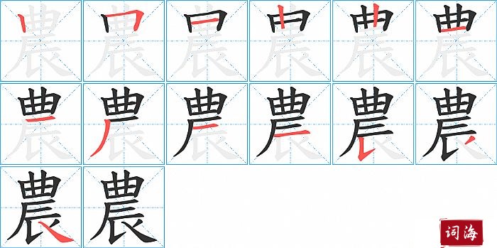 農字怎么写图解