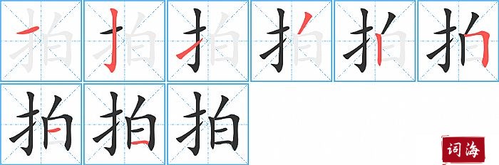 拍字怎么写图解