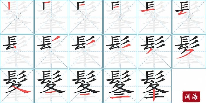 髼字怎么写图解