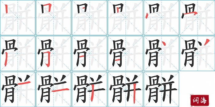 骿字怎么写图解