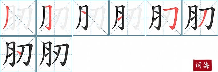 肕字怎么写图解