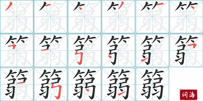 篛字怎么写图解