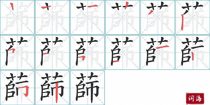 蒒字怎么写图解