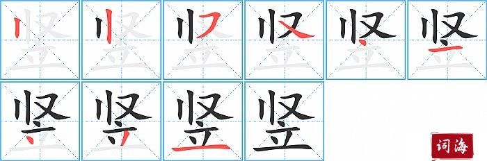 竖字怎么写图解