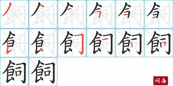 飼字怎么写图解