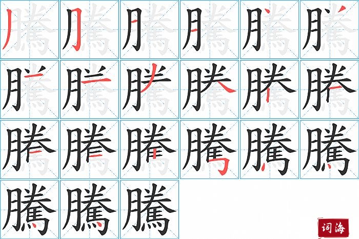 騰字怎么写图解