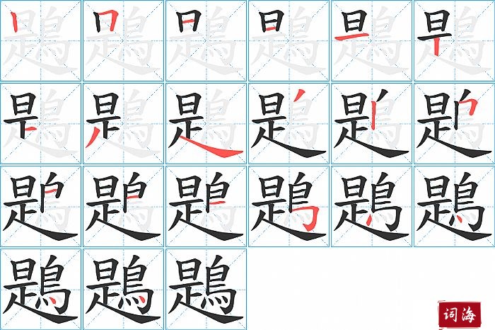 鶗字怎么写图解