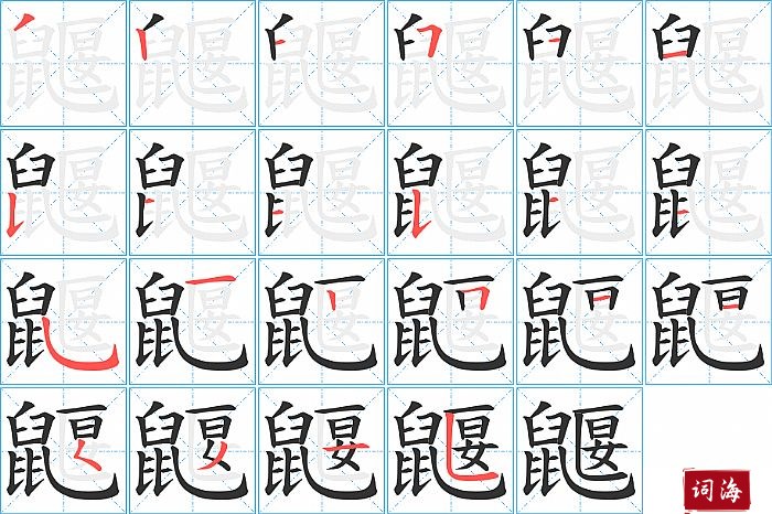 鼴字怎么写图解