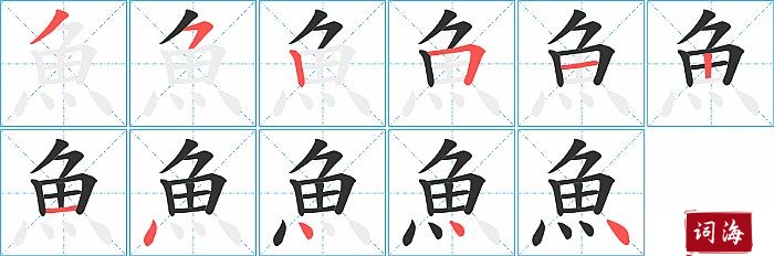 魚字怎么写图解