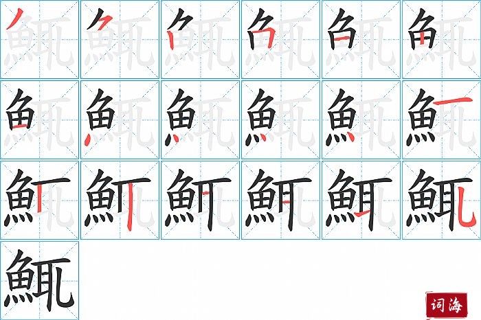 鮿字怎么写图解