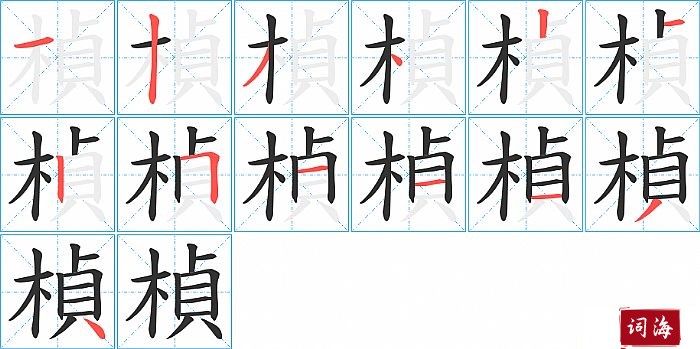 楨字怎么写图解