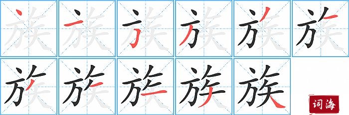 族字怎么写图解